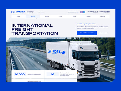 Shostak Logistics Multipage Website auto branding design logistic logistic company logistics logistics company logo multipage site transfer transport ui ux web website