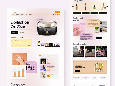 Beauty product e-commerce website. Full case study app design beauty product branding cosmetic e commerce landing page ui design ui template user interface user research ux design web developement web template website design