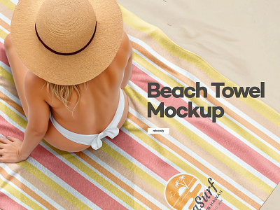 Beach Towel With Woman Mockup plage