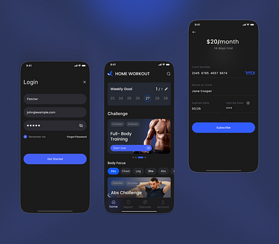 HOME WORKOUT App Ui bodyweighttraining fitnessapp fitnessjourney healthylifestyle homeworkout noequipmentworkout workoutathome