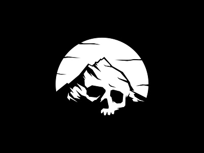 Mountain Skull Logo adventure bone forest horror landscape logo mountain mystery nature outdoor skeleton skull wild
