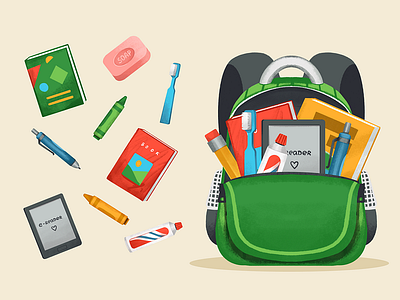 Pencils of Promise Virtual Backpack Illustration 3d animation app branding design flat graphic design icon illustration illustrator logo minimal motion graphics typography ui ux vector web web design website