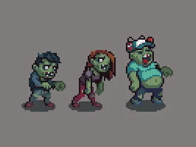 Hungry Zombies | Game Design design game gamedev illustration pixel pixelart