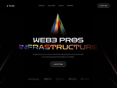 Tondly - Web3 Infrastructure Website Design 3d animation ai website dark website infrastructure iot landing page landing page animation web3 website web3.0 website