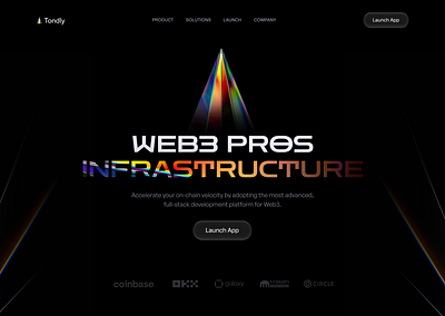 Tondly - Web3 Infrastructure Website Design 3d animation ai website dark website infrastructure iot landing page landing page animation web3 website web3.0 website