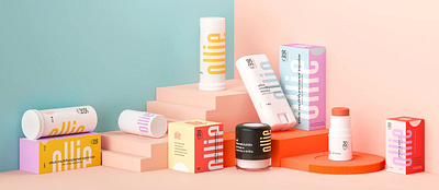 Ollie | Sunfriendly beaut brand identity graphic designer logo design makeup packging skincare solar protection sun screen visual identity
