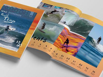 HBHS Surf Team Publication catalog design editorial design graphic design print design publication design surfing