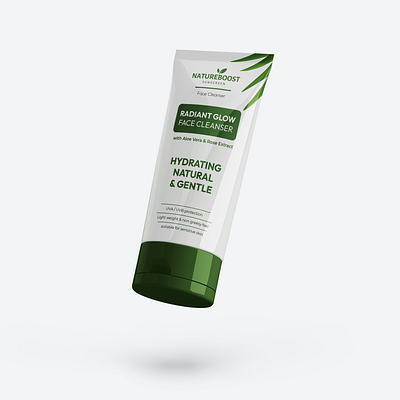 Radiant Glow Sunscreen – Tube Packaging Design amazon packaging box design design graphic design illustration label design packaging design product label