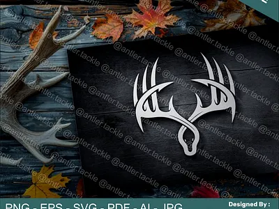 Duck Hook Deer Antler Hunting Fishing Logo deer antler duck hunting fishing logo hunting logo
