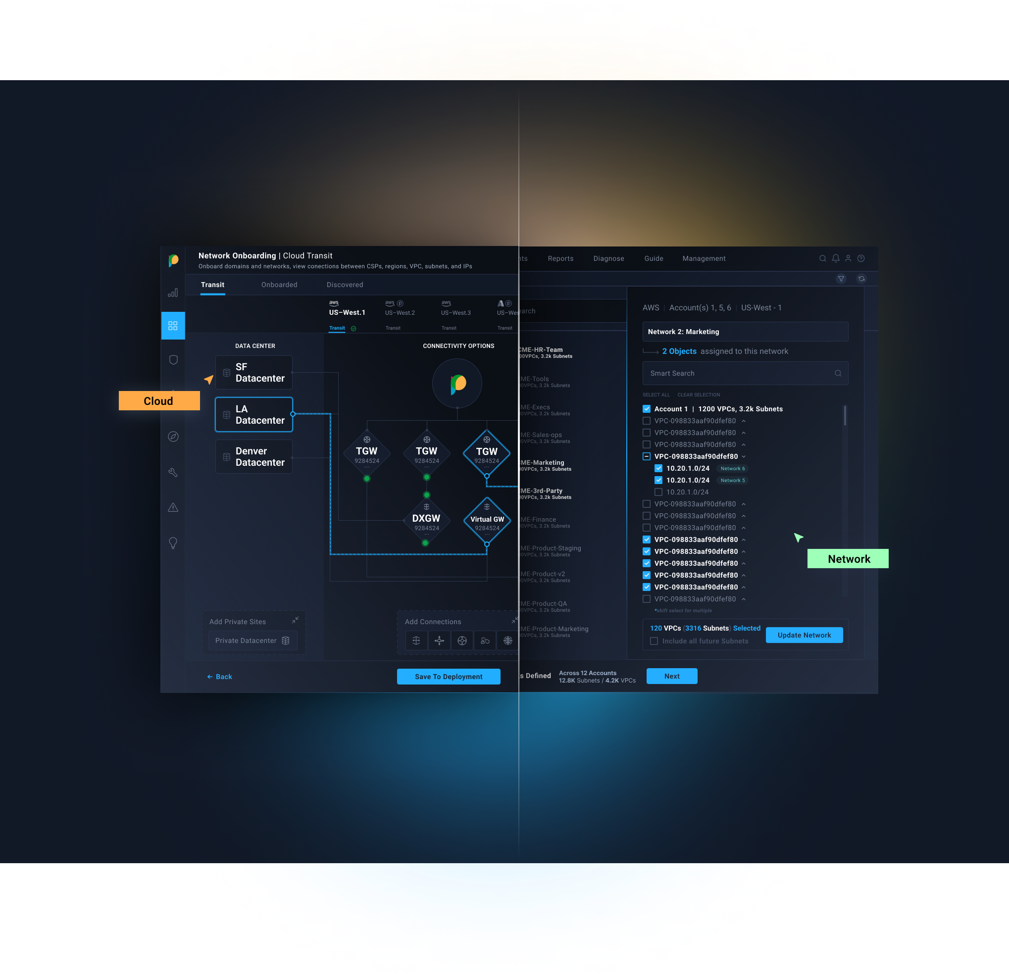 Cloud and Network. Together at last brand branding ui