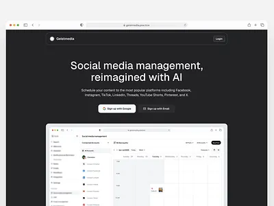 Social Media Management Saas Landing Page product design ui uiux web design