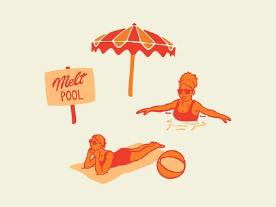 Melt Pool drawing illustration lettering line art type typography