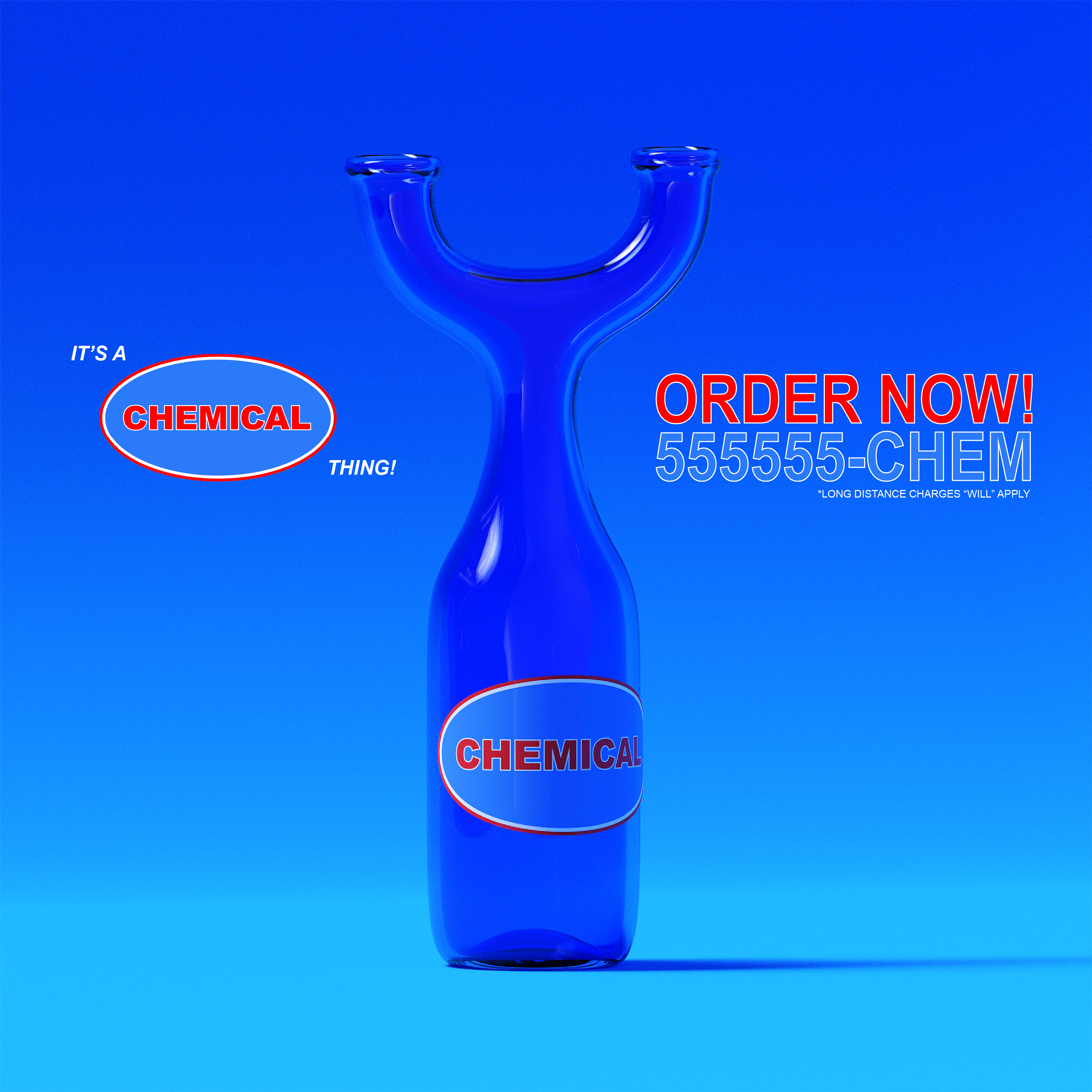 CHEMICAL 3d abstract badge beverage blender blue bottle branding concept contrast design illustrator label logo logotype model new packaging print product