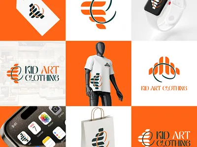 KID ART CLOTHING LOGO DESIGN asthethic logo branding graphic design logo logo design logo mockup logo type service logo