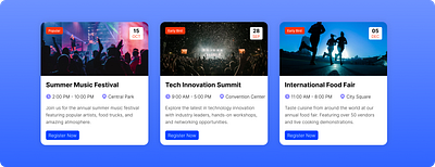 Responsive Event Card Design digital design