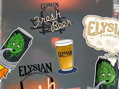 Elysian GIFs + Stickers beer brew brewery craft digital elysian brewing gif giphy hops illustration neon sticker