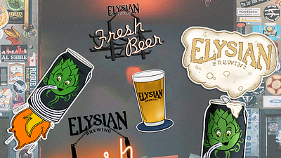 Elysian GIFs + Stickers beer brew brewery craft digital elysian brewing gif giphy hops illustration neon sticker