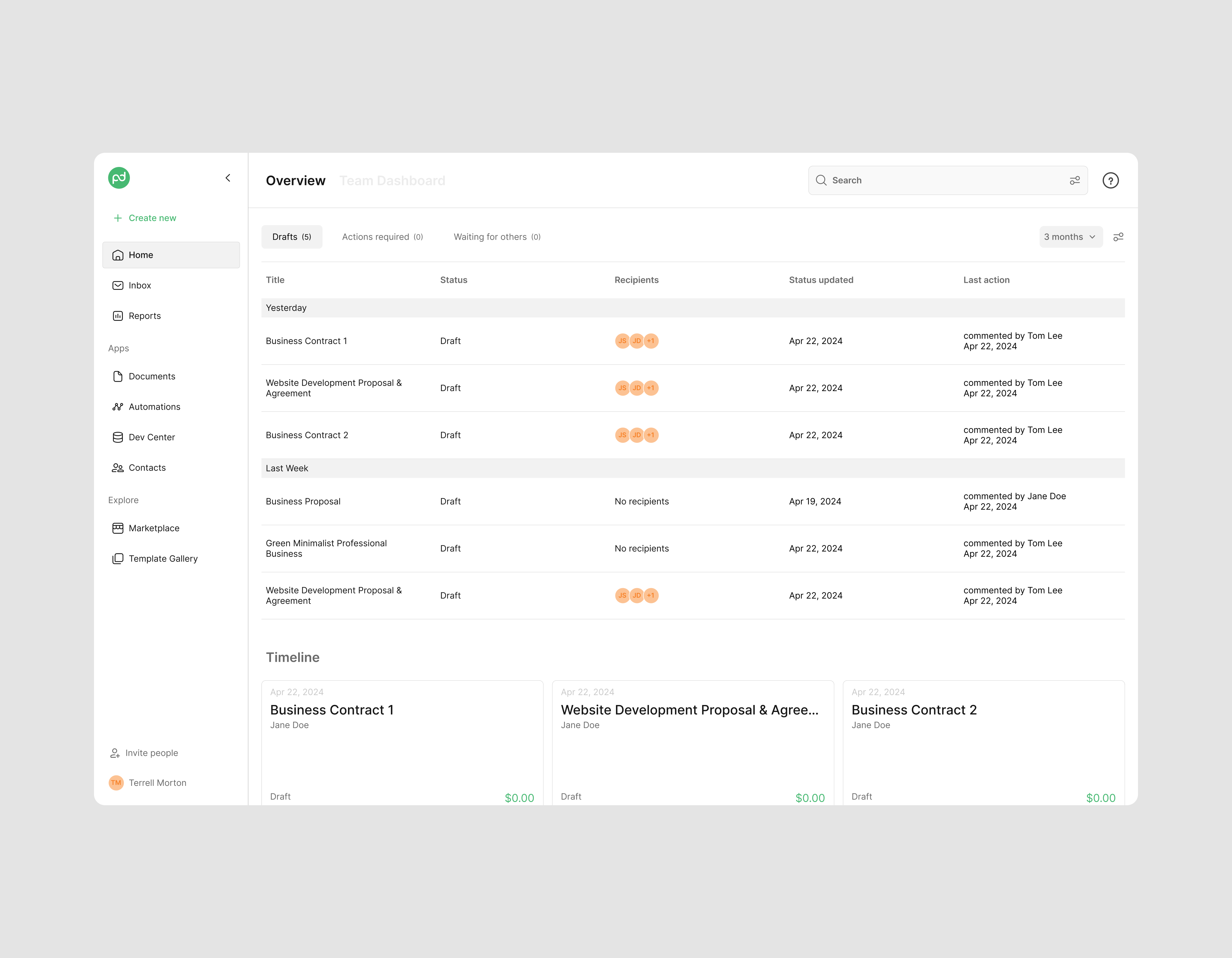 PandaDoc | Product Redesign Concept product design ui