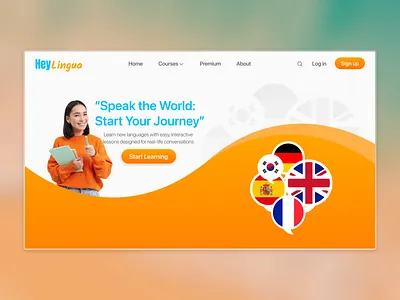 Language Learning Website UI Design design e learning ui graphic design landing page language learning ui product design ui ui design ux design website ui design