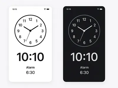 Clock App UI (light & dark) design figma ui ux