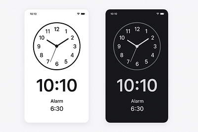 Clock App UI (light & dark) design figma ui ux