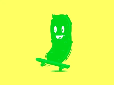 In a Pickle design illustration pickle skateboard vector