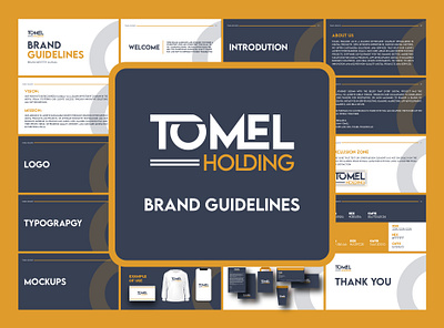 Tomel Holding Brand Guidelines brand guidelines brand identity branding graphic design logo mockup