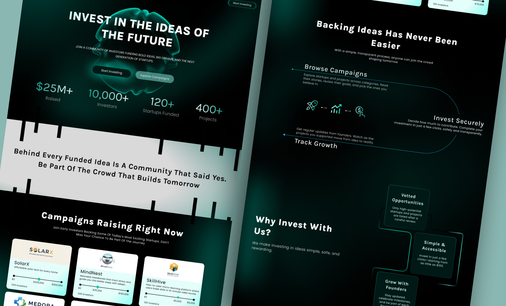 Example of Modern Landing Page Or Hero UI/UX Design