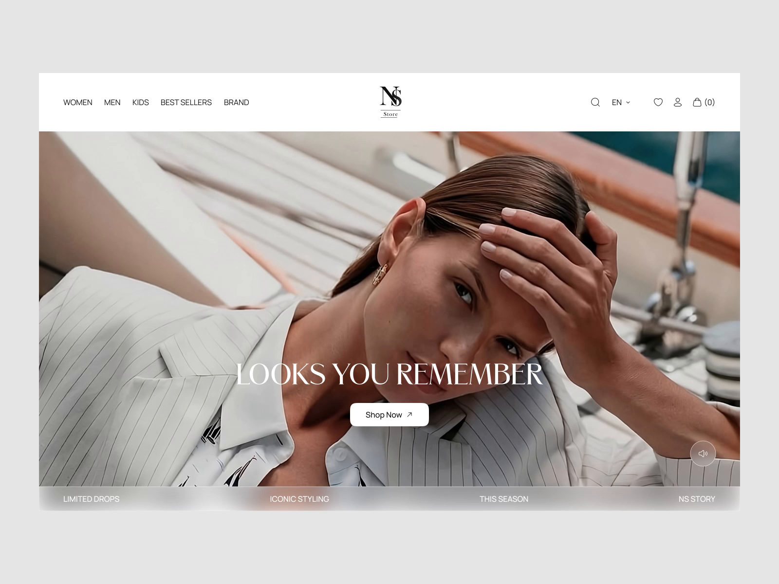 Example of NS Store - Fashion Ecommerce Website Design