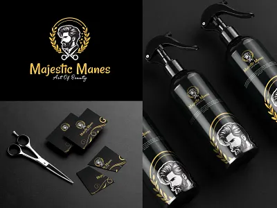 Majestic Manes Logo design salon logo design