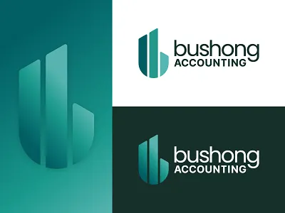 Bushong Accounting Logo accountant accounting arkansas bar chart bookkeeper bookkeeping branding chart cpa design finance financial flat graph graphic design hunter oden lockup logo logotype typography