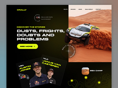 XRally - Rally Landing Page adobe car clean creative dakar design figma landing minimal modern off road page photoshop popular shot rally trend ui uiux