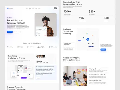 Modern Finance & Payment Website Design | About Us Page design interface product service startup ui ux web