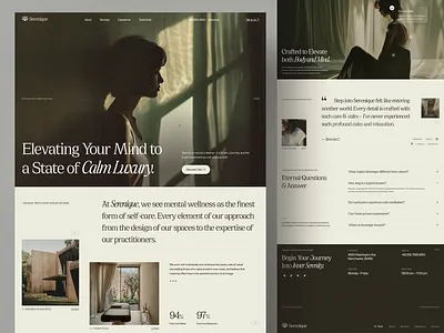 Serenique - Mental Wellness Website 🌿 aesthetic clean health health website home page hospital website landing page medical medicine mental mental health mental health website mental wellness ui uidesign uiux web design website wellness wellness website