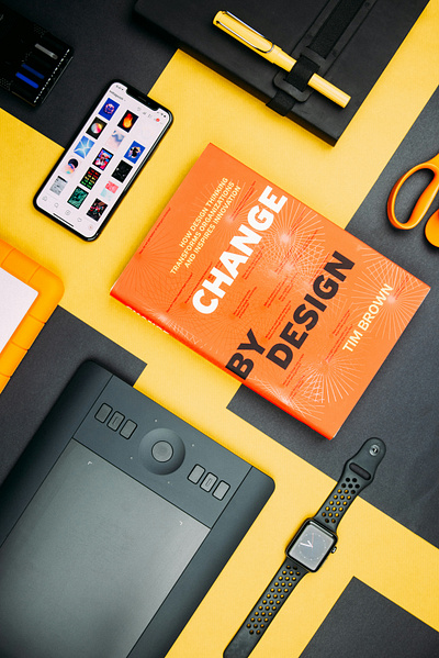 Organized workspace graphic design
