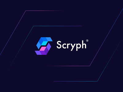 Scryph® | Crypto logo block logo blockchian blockchian logo brand identity branding crypto crypto coin crypto logo logo logo design metaverse modern logo s s lettermark s logo startup company