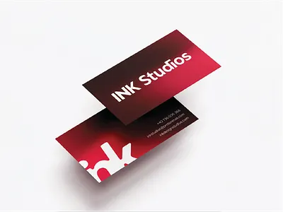 INK Studios - Business Card branding business card design freelance gradient graphic design identity logo red stationary