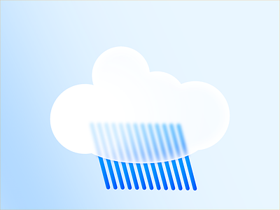 Rain Showers blue cloud glassmorphism gradients graphic design illustration rain sky weather