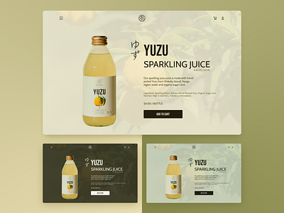 Yuzu Sparkling Juice Product Page / Color Variations color palette ecommerce japanese product page ui design ux design web design yuzu