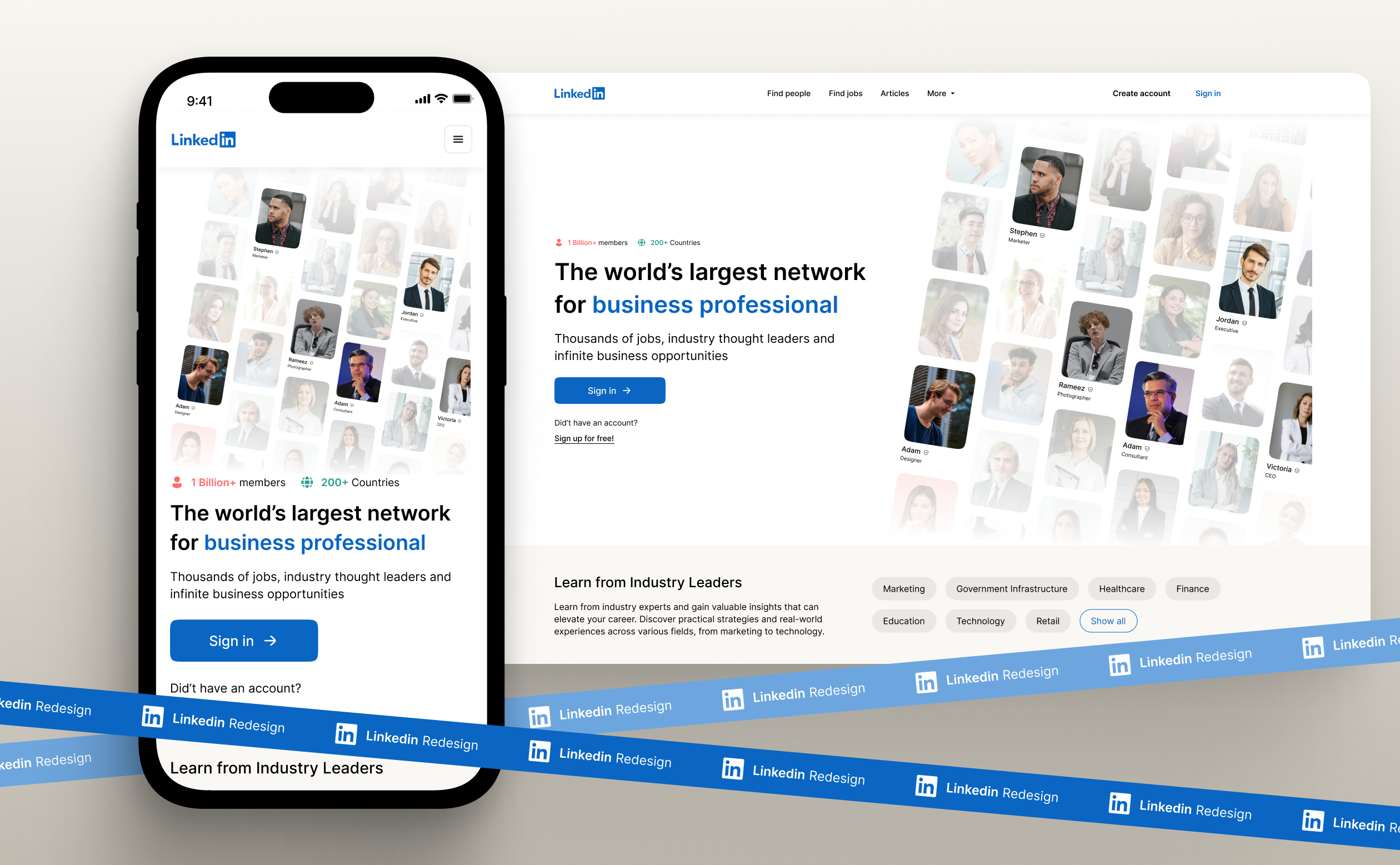 Linkedin Redesign graphic design ui