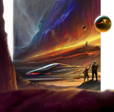 Space Landing bookcover books coverart design illustration landscape sci fi