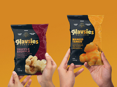 Havsies Branding & Package Design bag branding cpg design food graphic design identity mockup package package design packaging popcorn snack