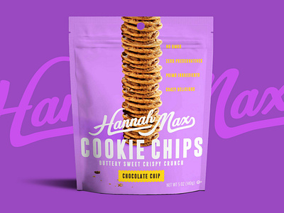 Hannah Max Cookie Rebrand & Package Design bag branding cookies design food graphic design health health food healthy identity logo mockup pack package package design packaging pouch snacks