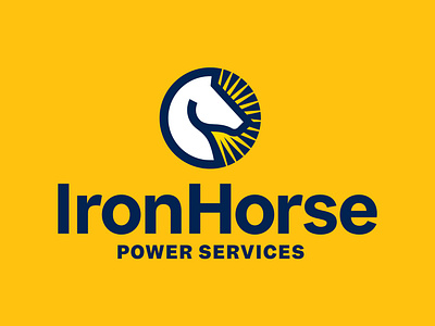 IronHorse Power Services badge bold brand identity brand mark energy graphic design horse icon logo power seal stamp symbol