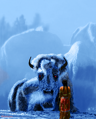 TatankA(BuffalOSpiriT byMikeLynn concept art digital art fiction illustration native american