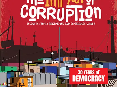 The Impact of Corruption 30 years o democracy african design illustration publicatio cover vector