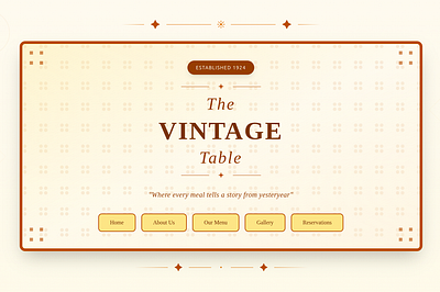 Hero Section / Header Design for a Vintage Hotel Website design ui user experience ux vintage website wireframe