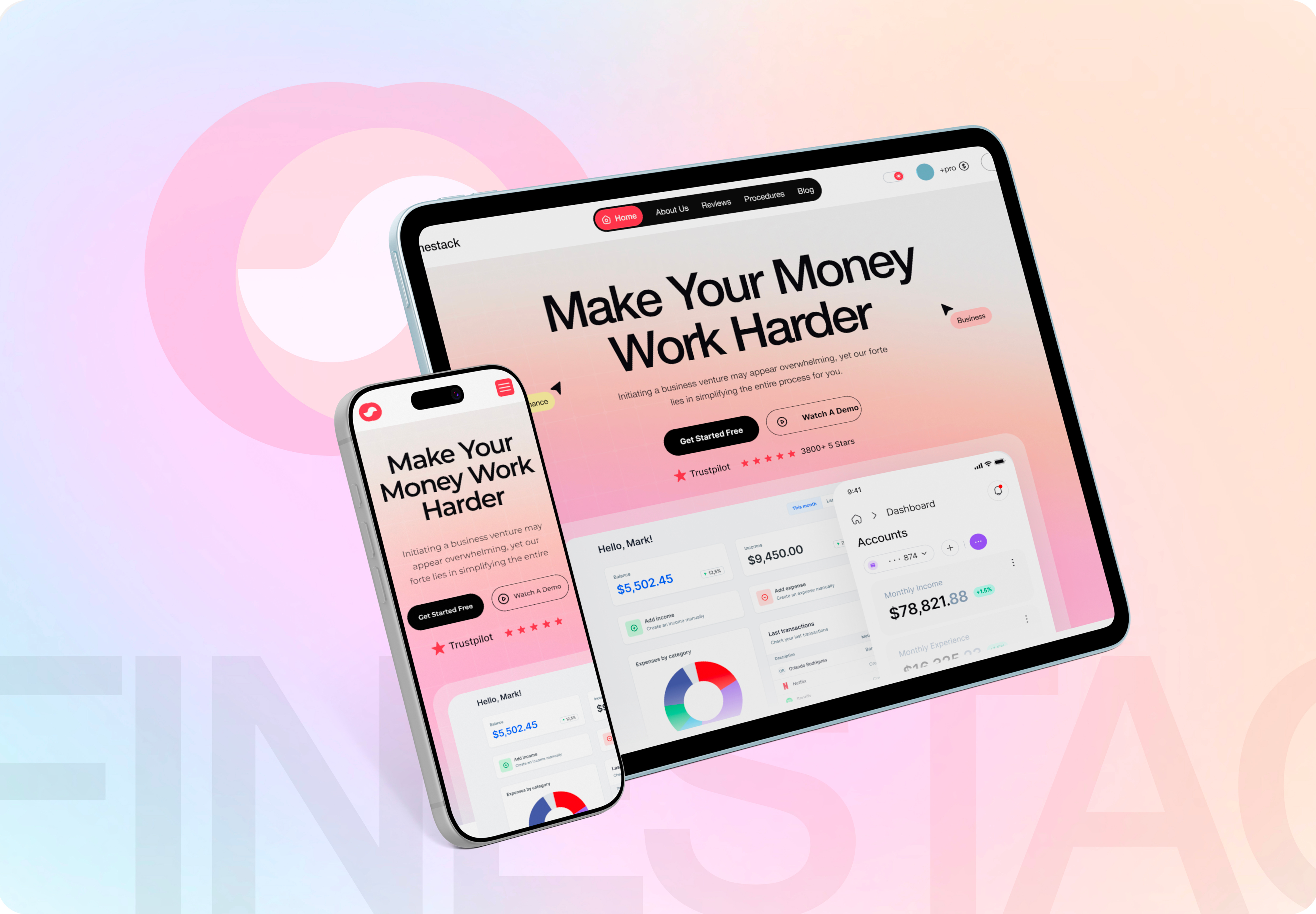 Finestack – Finance Software Landing Page UI/UX Design branding design figma figma design finance finance software finance website landing page landing page design ui ui design uiux user experience user interface ux ux design web web design website website design
