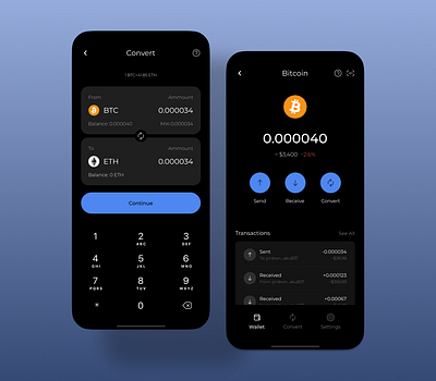 Crypto Conversion Screens (Dark/Light Mode) branding cryptocurrency design designinspiration graphic design illustration logo mobiledesign productdesign ui uidesign uiux uiuxdesign