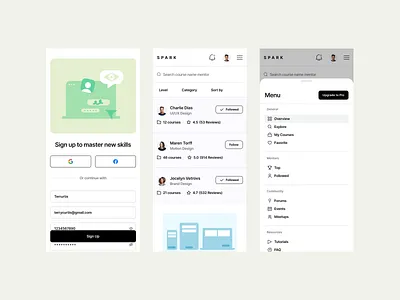 Spark responsive adaptive layout app business consulting clean ui creative direction design digital platform grid system homepage design interface design minimal ui product design responsive design saas design startup design typography ui ui design ux ux design